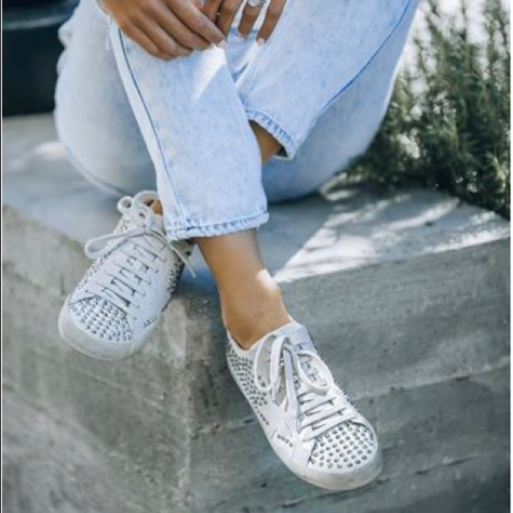 Vici Collections Grey, studded distressed soles sneakers. True to size.